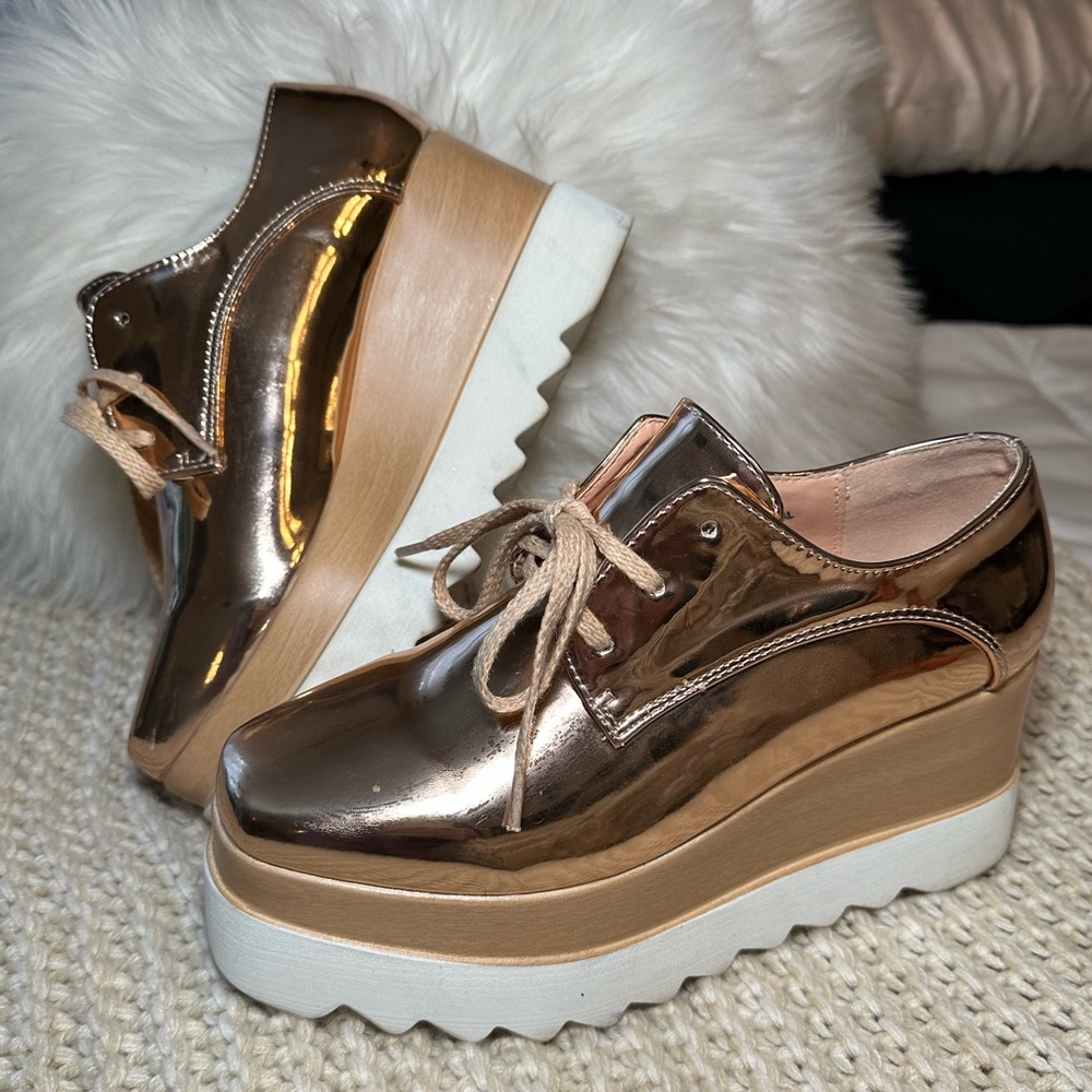 Rose Gold Platform Sneaker